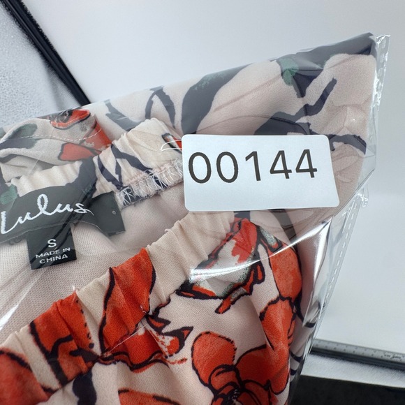 Lulus Orange Floral Off The Shoulder Bell Sleeve Mini Dress Womens Small - Picture 7 of 7